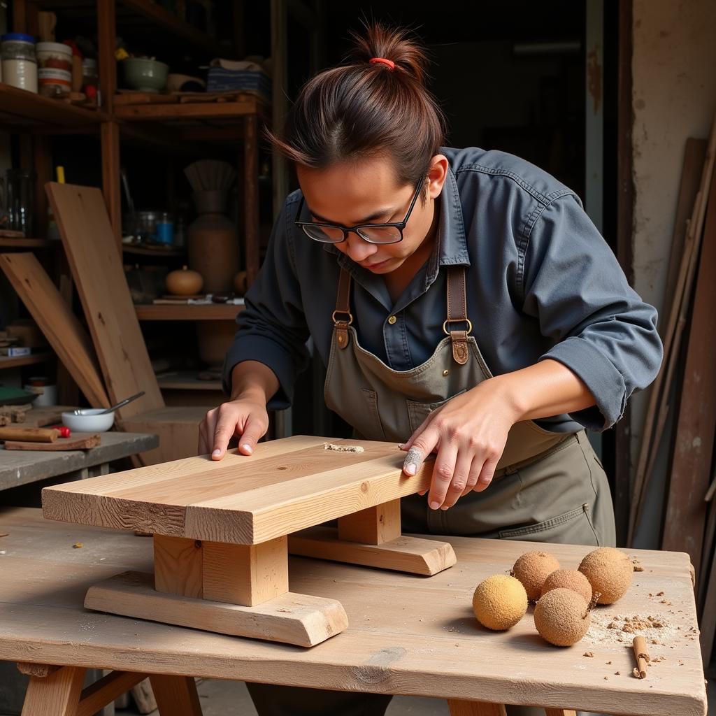 Hanoi Wood Artisan at Work