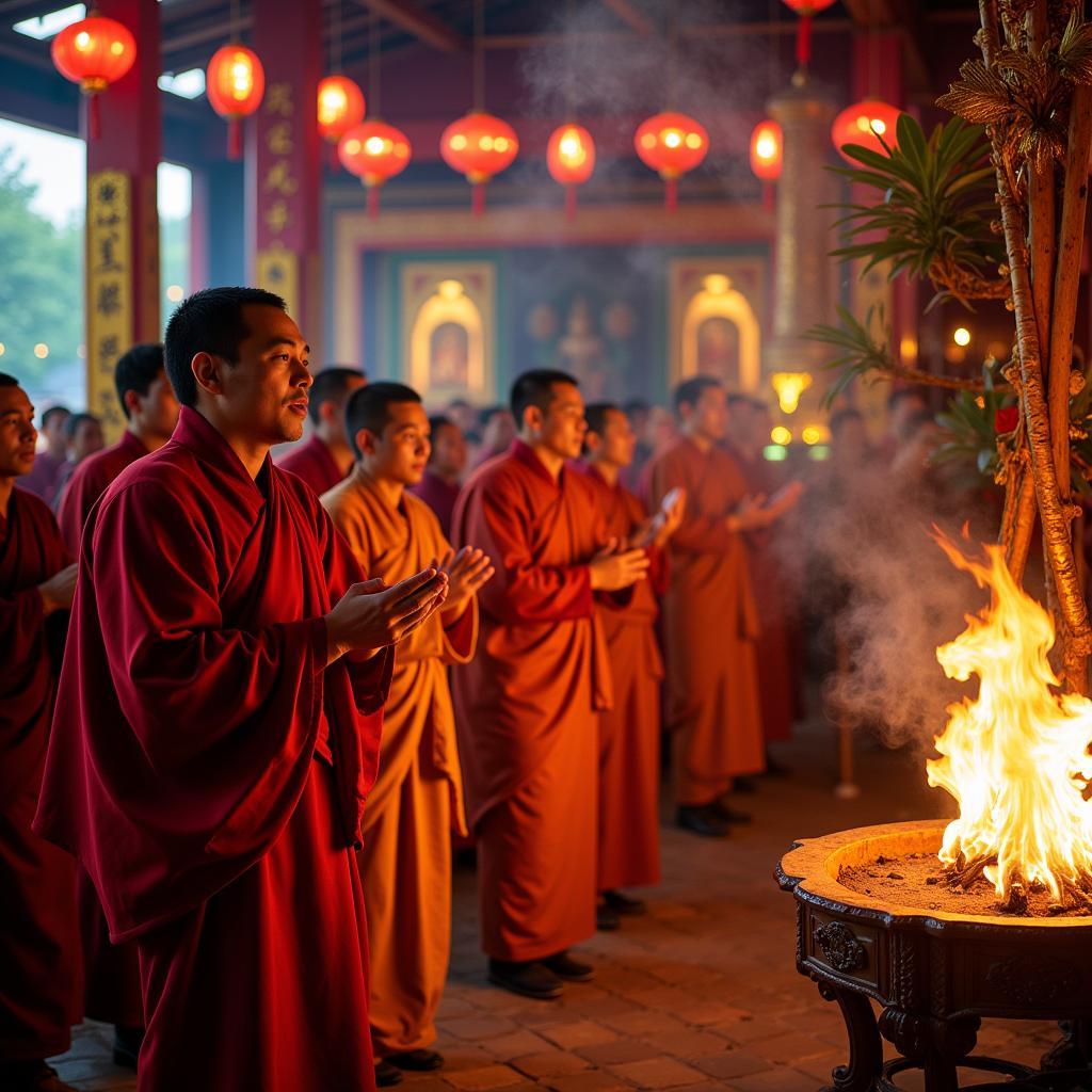 Hát Chèo Phật Performance at Quan Su Pagoda