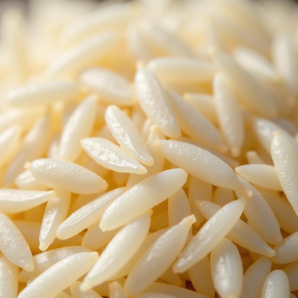 Close-up of Hat Ngoc Troi rice grains