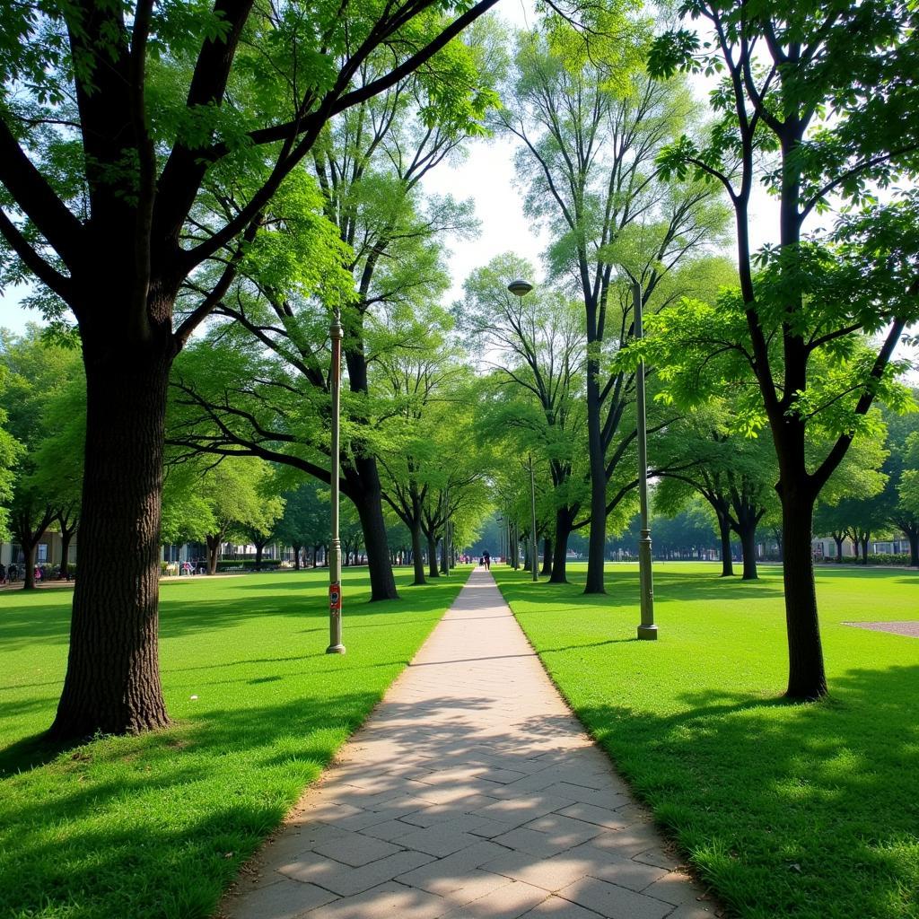 Relaxing in a Ho Chi Minh City park to prevent headaches