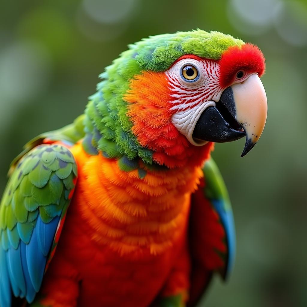 A vibrant and healthy eclectus parrot with bright plumage.