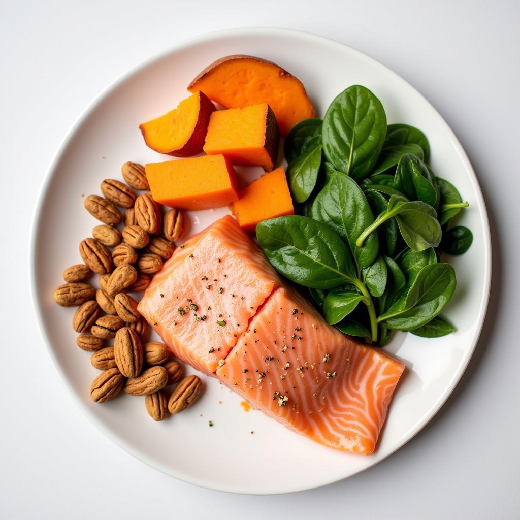 A plate of healthy foods for hair growth