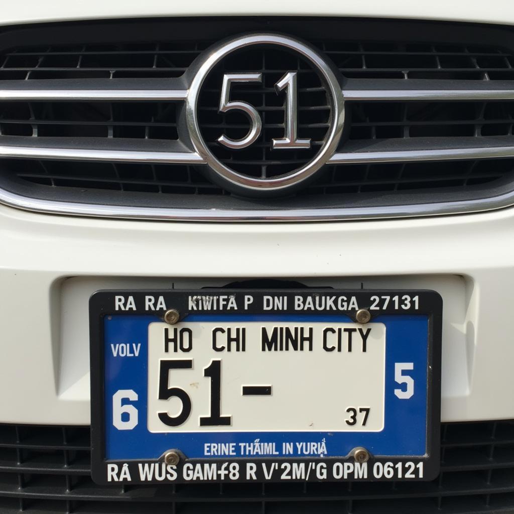 License plate of a car in Ho Chi Minh City