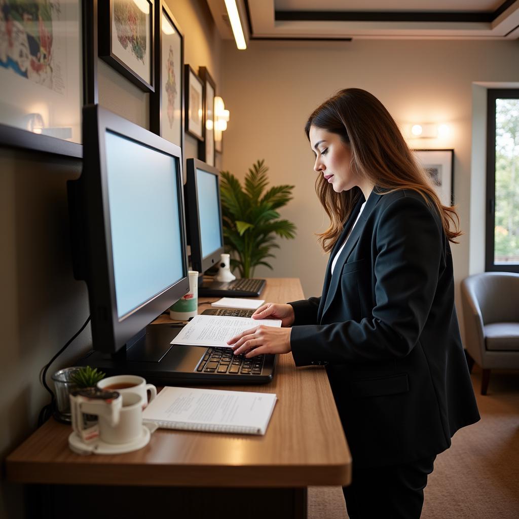 Scanning Documents in a Hotel Business Center