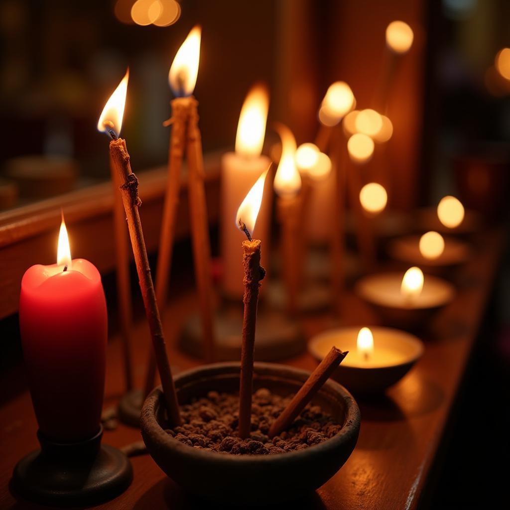 Incense Offering at a Hanoi Temple