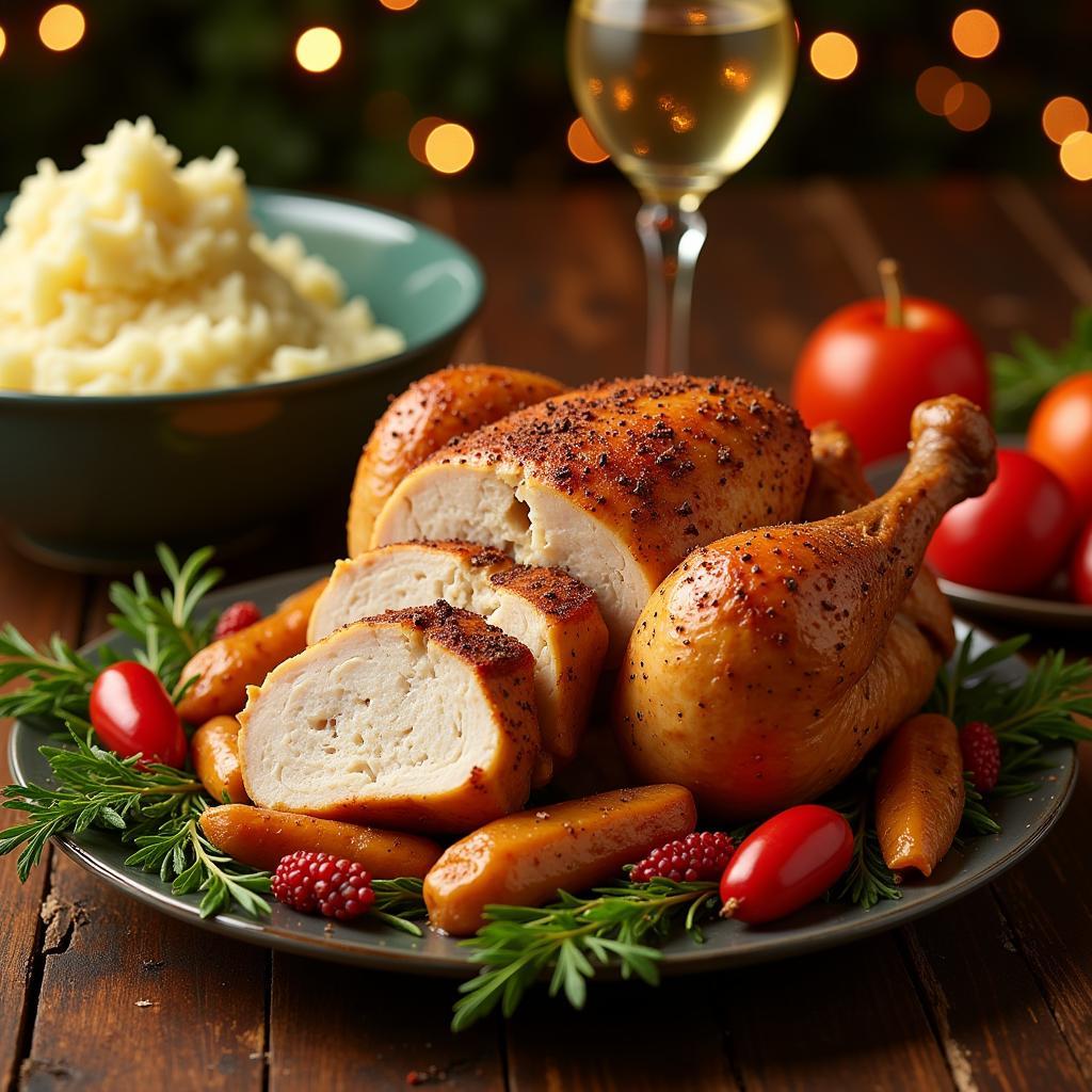 International Christmas dishes with a Hanoi twist, such as roasted turkey with Vietnamese spices and lemongrass-infused mashed potatoes.