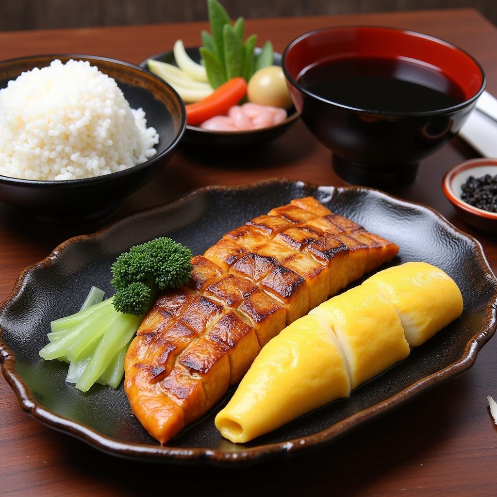 A Traditional Japanese Breakfast Spread