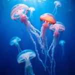 Jellyfish floating in the ocean