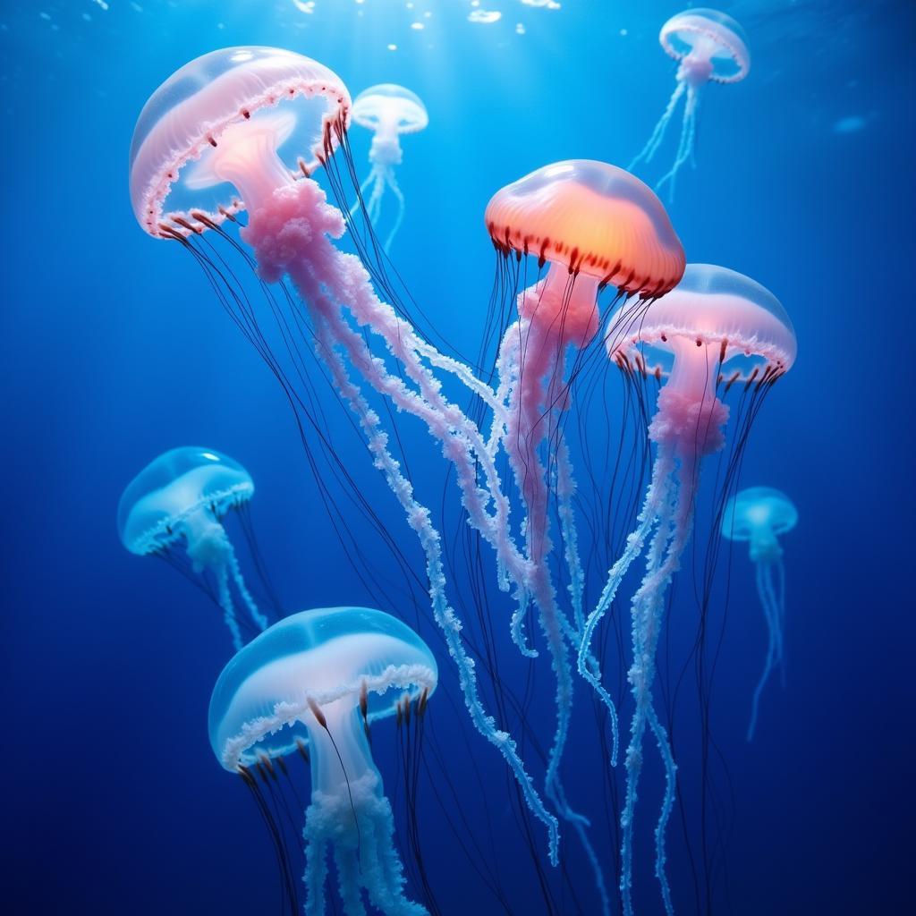 Jellyfish floating in the ocean