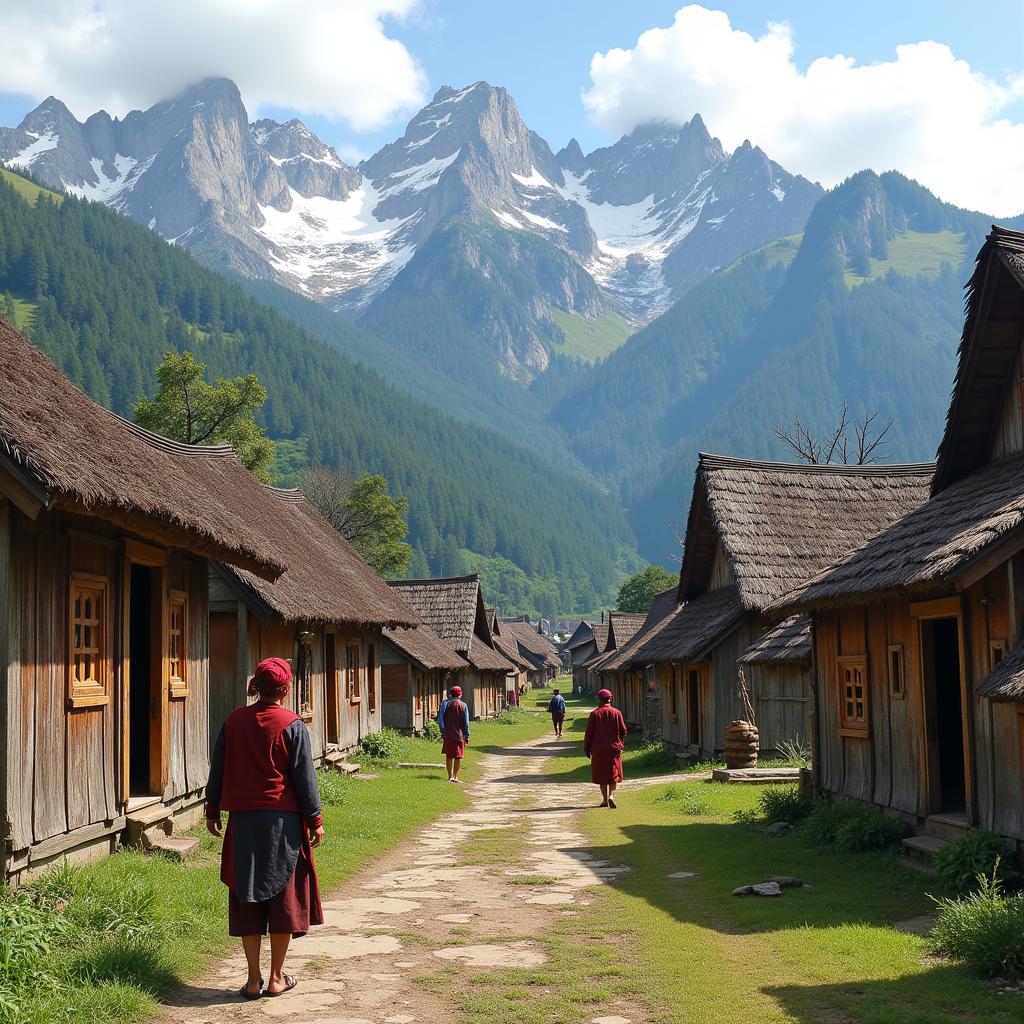 K'Ho village near Langbiang Mountain