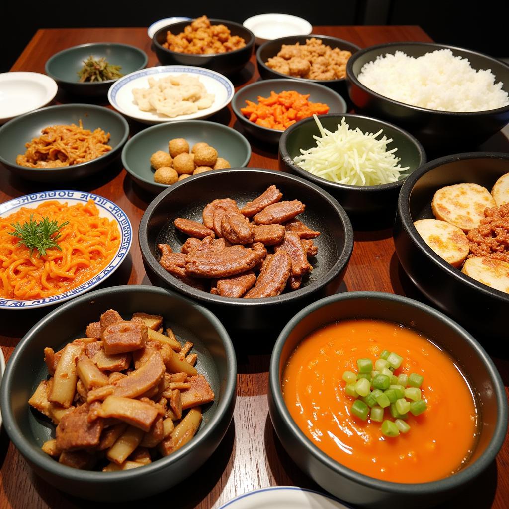 A Delicious Spread of Korean Dishes