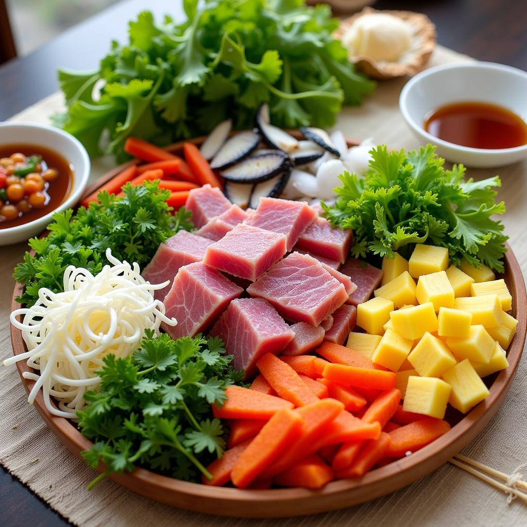 Fresh Ingredients for Lẩu Thả Phan Thiết