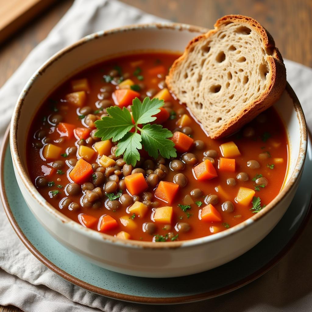 Lentil Soup with Whole Grain Bread