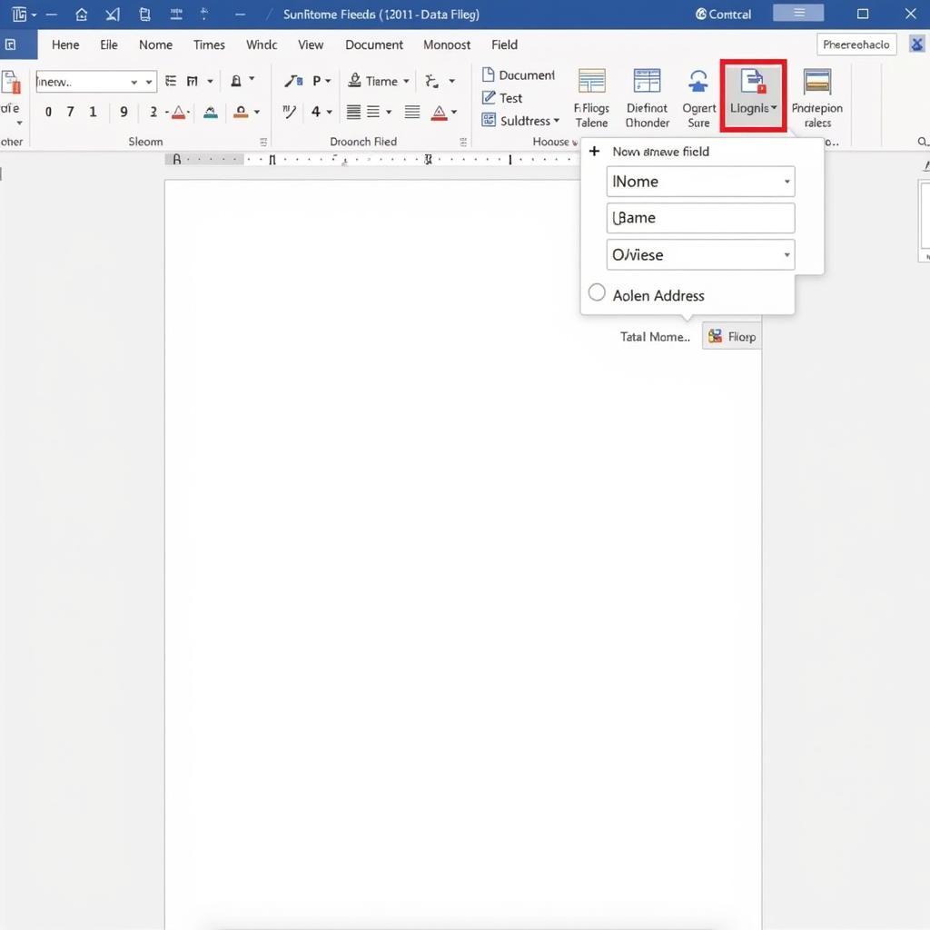 Inserting Merge Fields in Word 2010