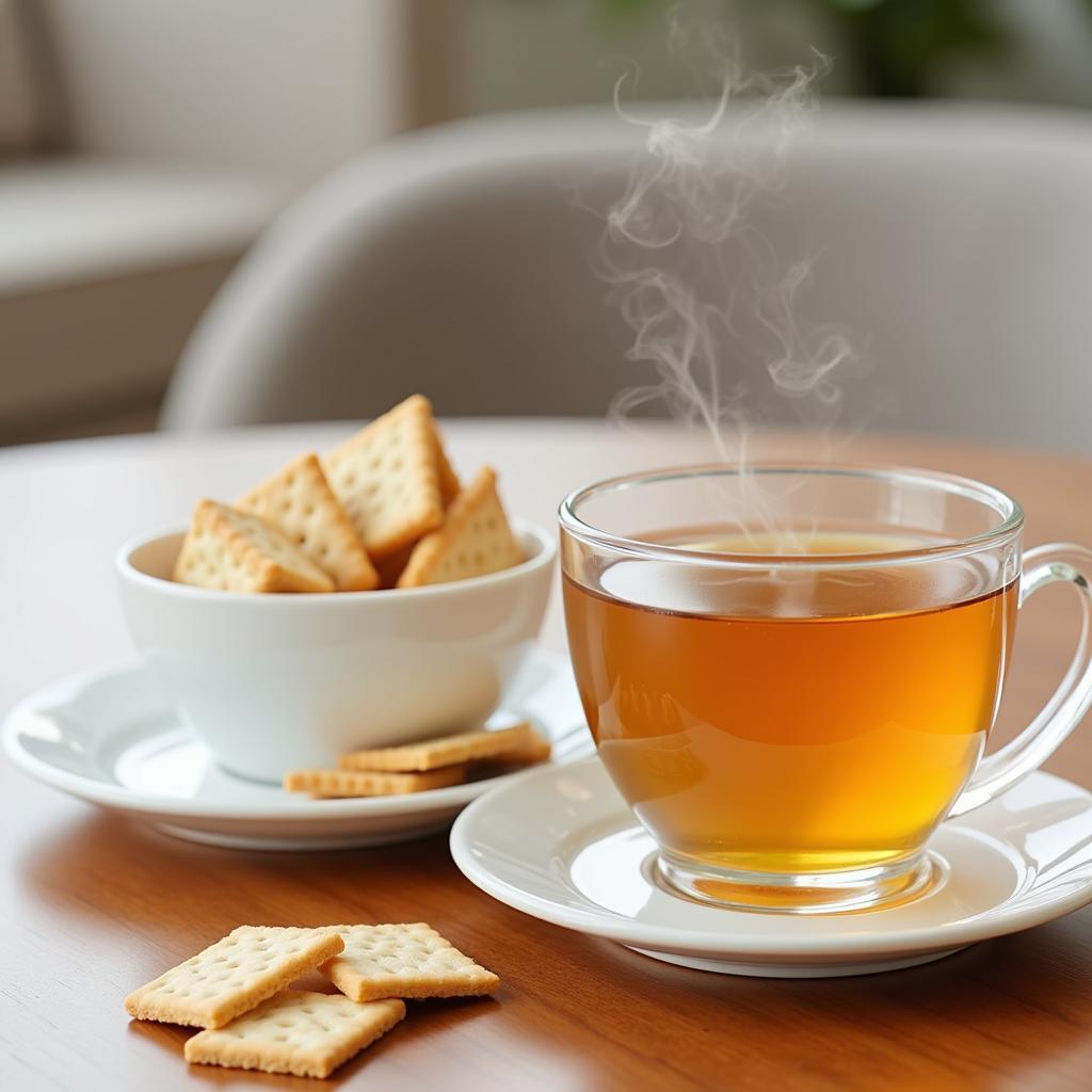 Soothing remedies for nausea during medical abortion: A cup of ginger tea and some crackers.