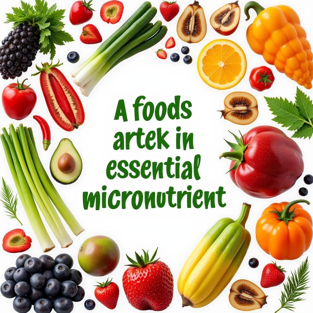 Variety of fruits, vegetables, and other foods high in micronutrients