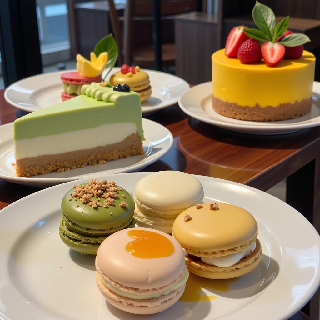 Modern Hanoi Desserts: A display of beautifully crafted and innovative desserts, blending Vietnamese and international flavors.