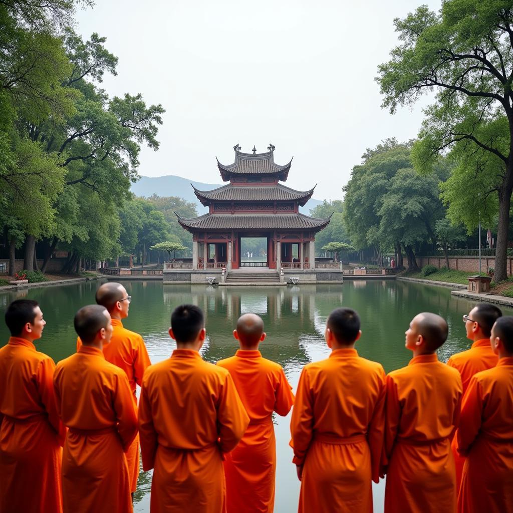 Monks Chanting Hát Chèo Phật at Tran Quoc Pagoda