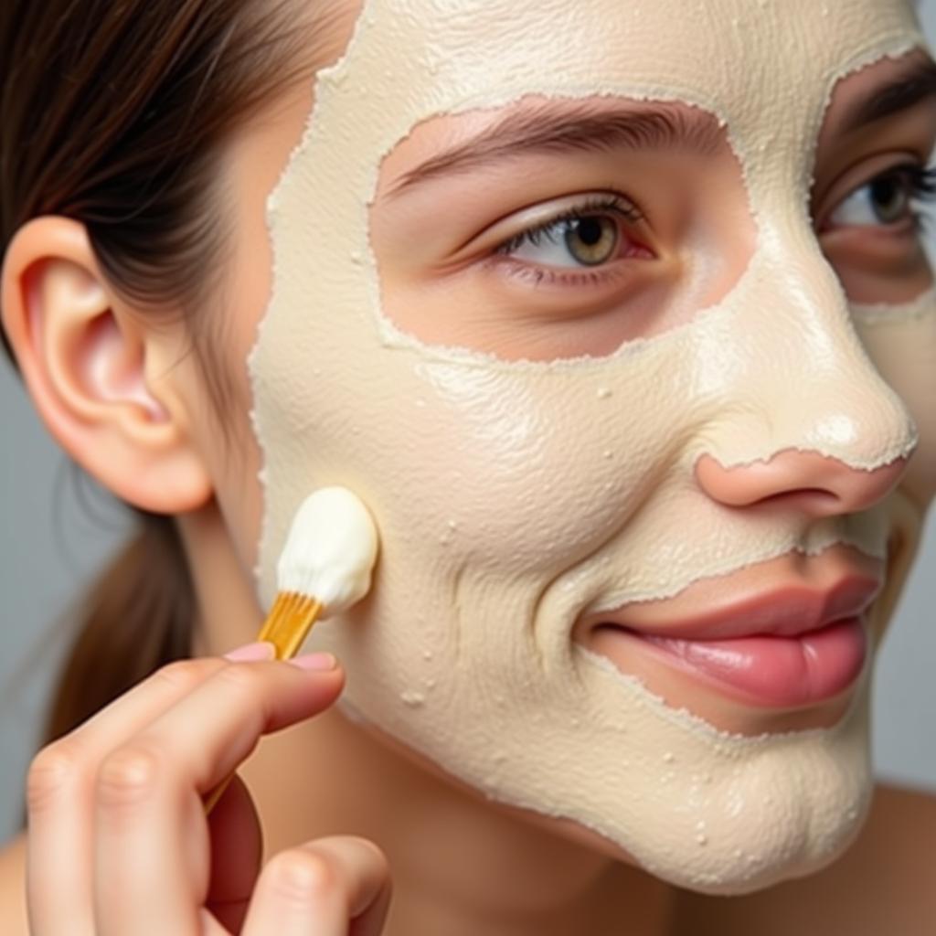 Mung Bean Flour Face Mask Application