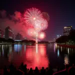 New Year's Eve Fireworks at Hoan Kiem Lake