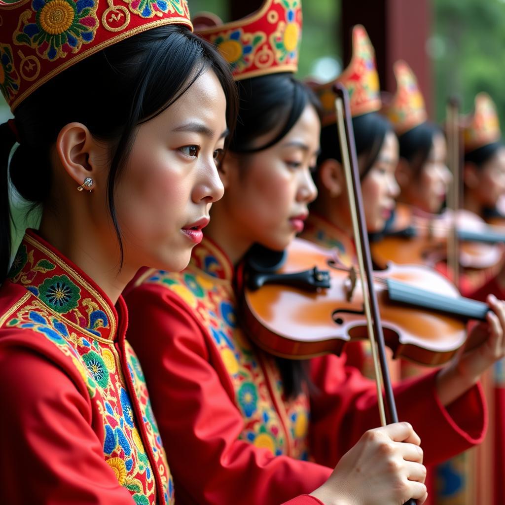 Nha Nhac Musicians in Traditional Attire