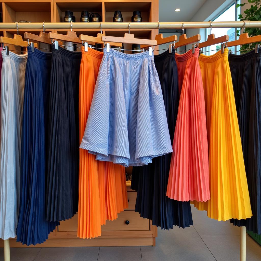 Pleated skirts in an Old Quarter boutique