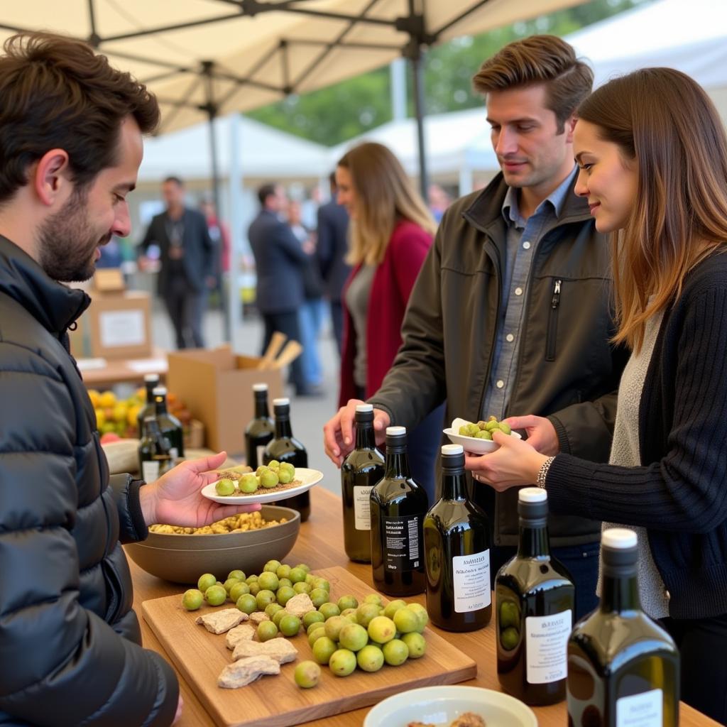 Olive Oil Tasting at a Farmers Market