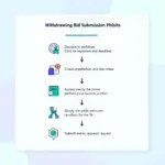 Online Bid Withdrawal Process: A flowchart depicting the steps involved in withdrawing a bid online, highlighting key decision points and potential outcomes.