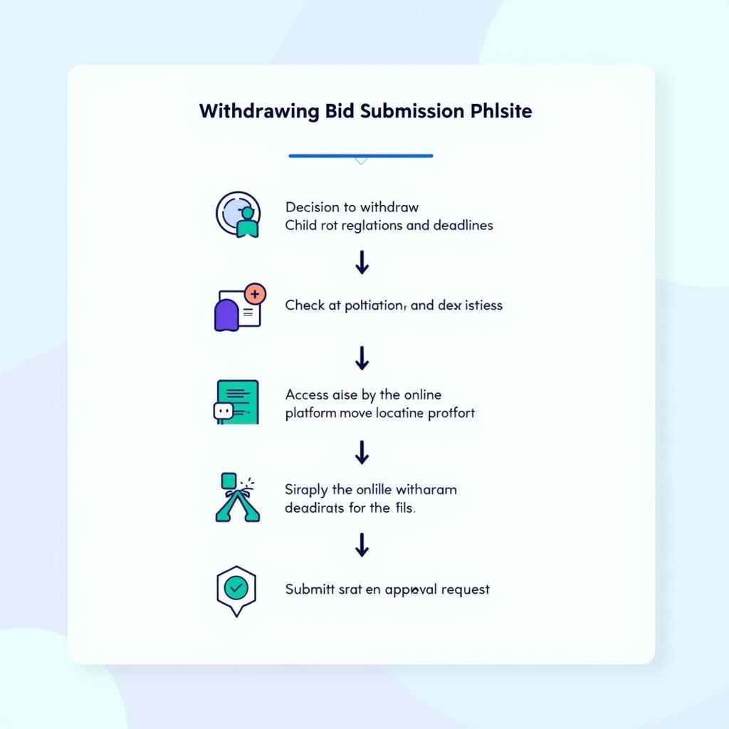 Online Bid Withdrawal Process: A flowchart depicting the steps involved in withdrawing a bid online, highlighting key decision points and potential outcomes.