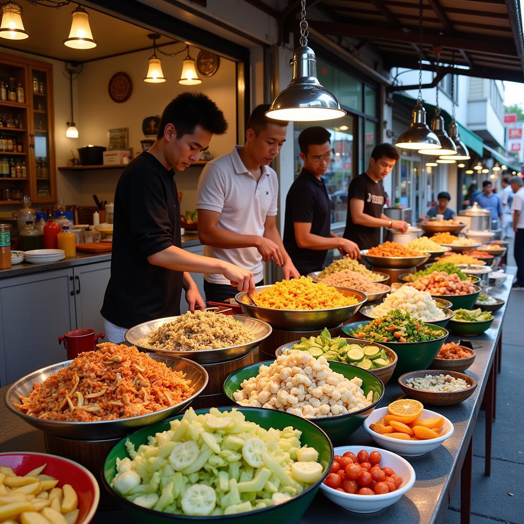 Street food vendors in Phuket Old Town