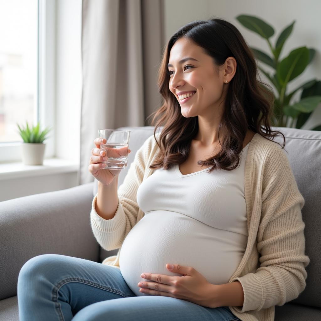 Pregnant Woman Drinking Water