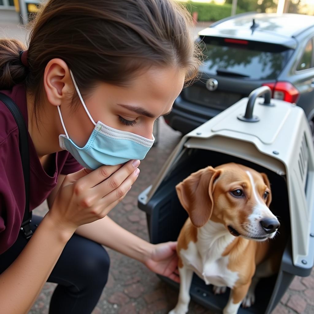 Preparing a Dog for Vaccination in Ben Tre