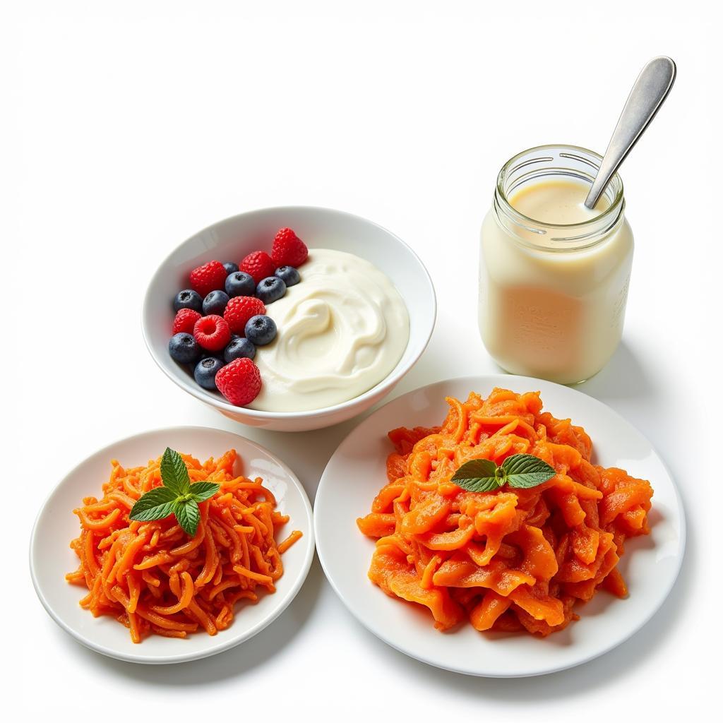 Probiotic-rich foods like yogurt, kefir, kimchi, and sauerkraut support a healthy gut microbiome