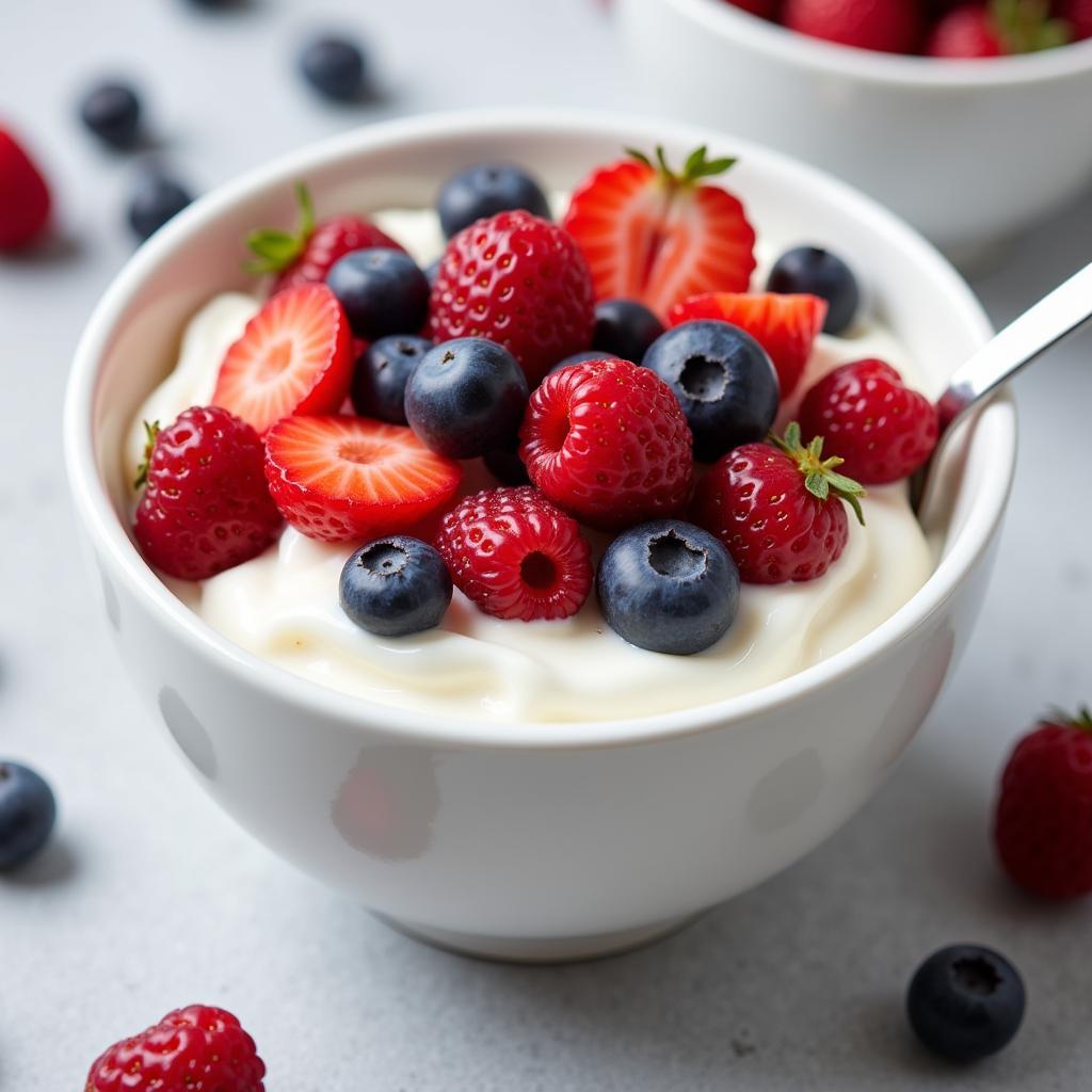 Probiotic-rich yogurt topped with fresh berries