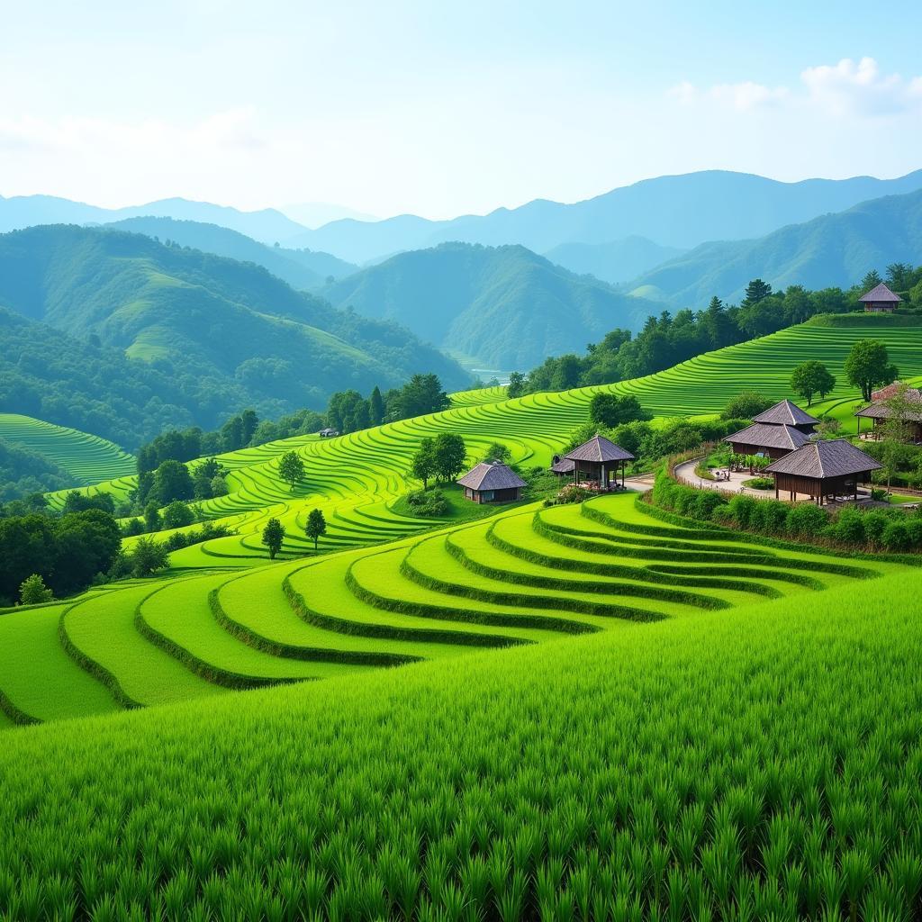 Panoramic view of Pù Luông Nature Reserve