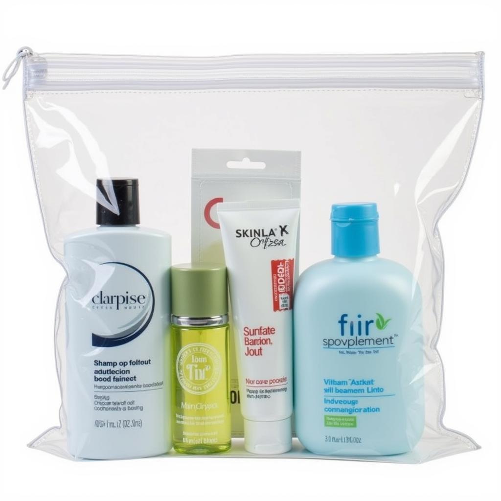 Quart-Sized Bag with Travel-Sized Toiletries