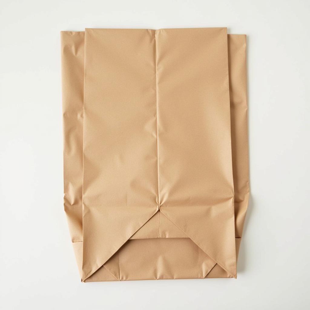 Folding a paper bag into a rectangular shape