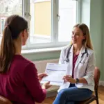 A patient consulting with a renal dietitian about their meal plan.