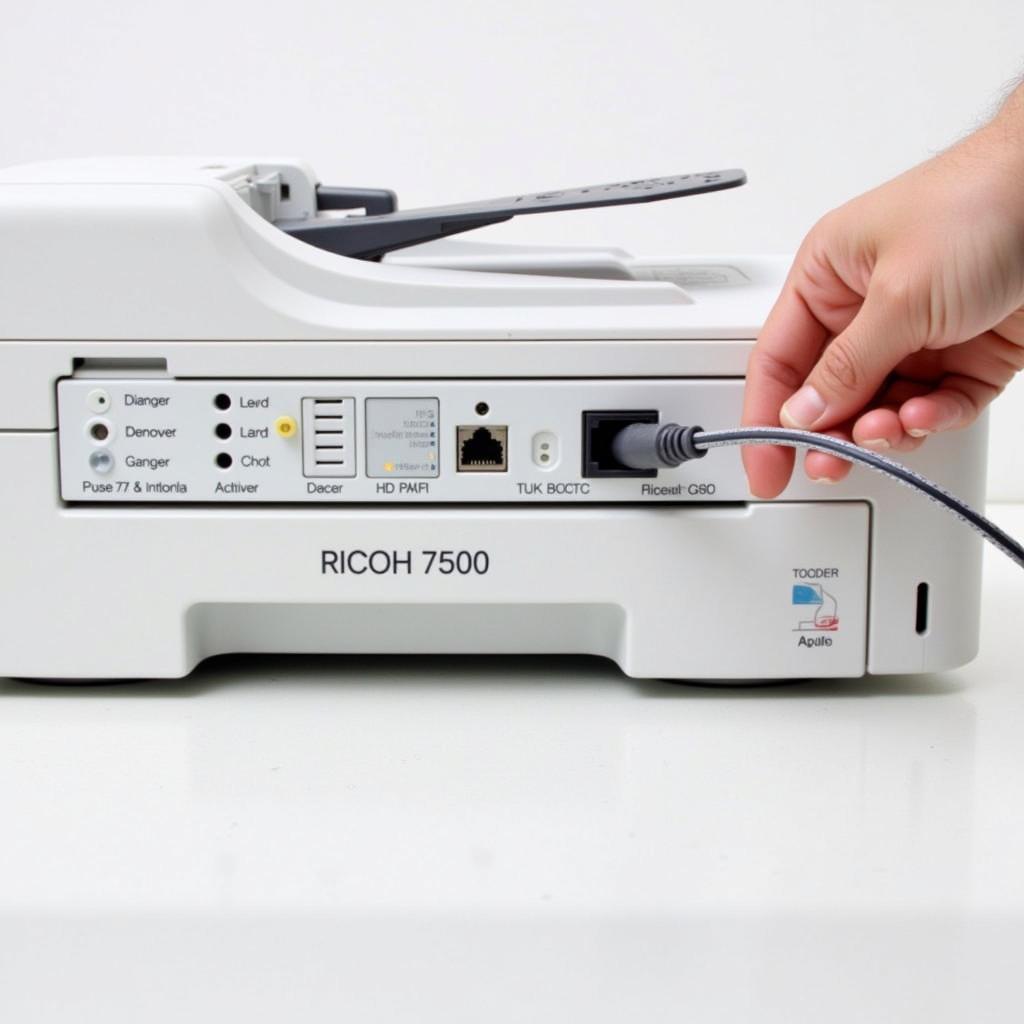 Connecting the cables to the Ricoh 7500