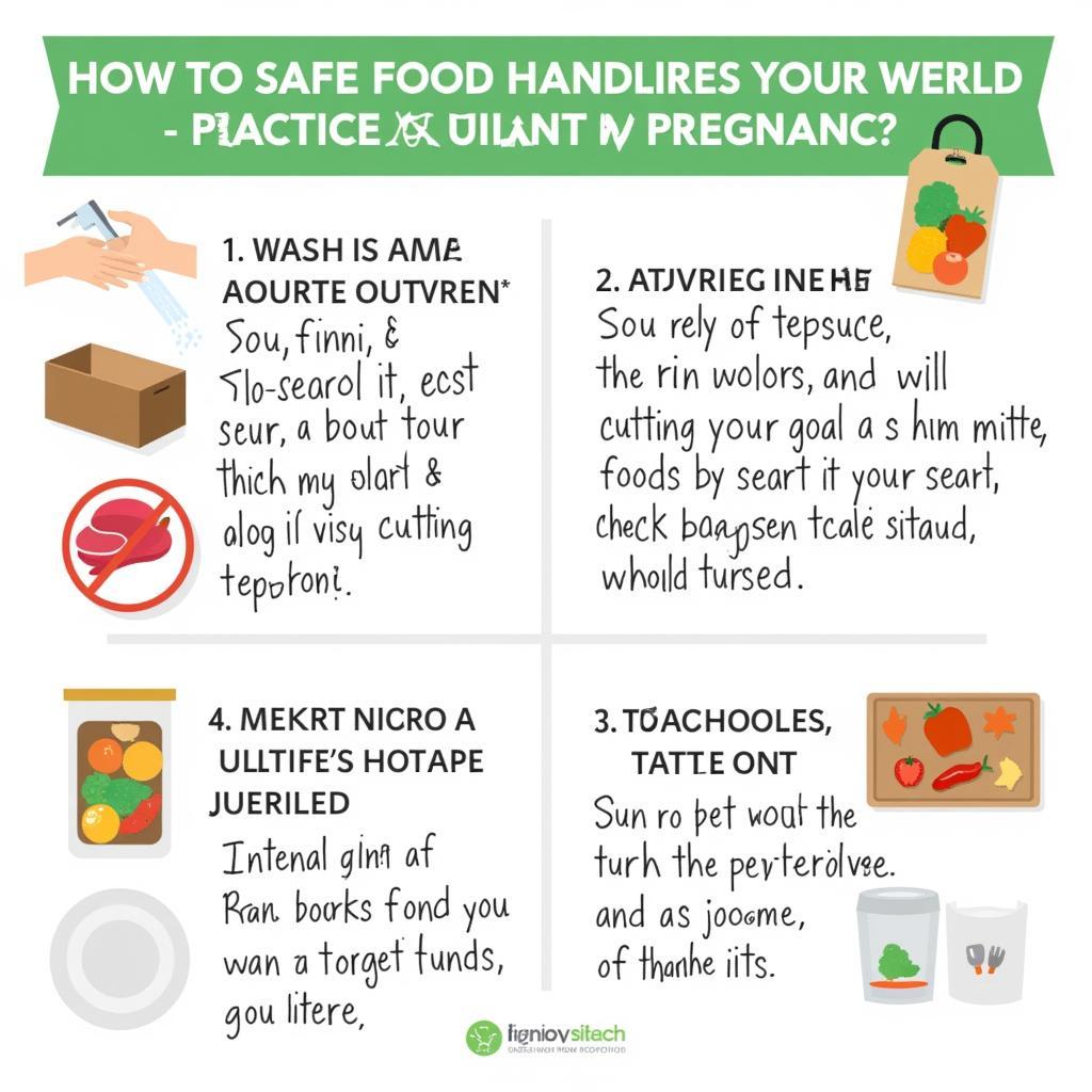 Safe food handling practices during pregnancy.