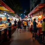 Saigon Street Food Night Market Scene