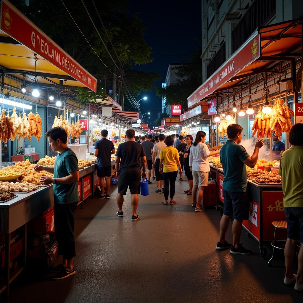 Saigon Street Food Night Market Scene