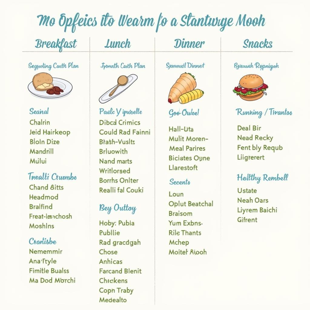 Sample Meal Plan for Breastfeeding Moms