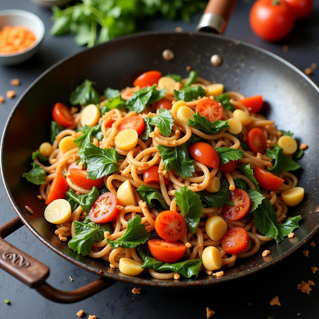 Seaweed stir-fry with mixed vegetables