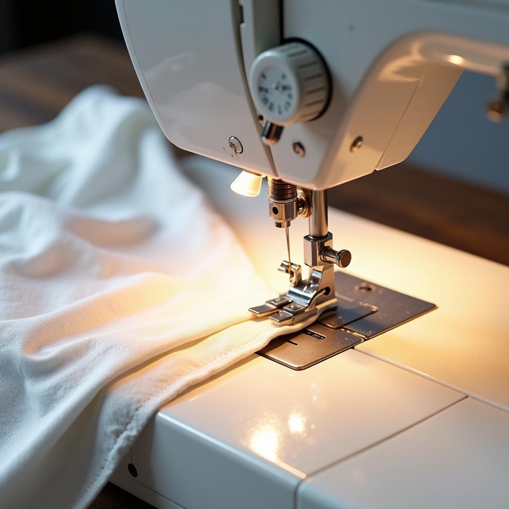 Sewing Machine Stitching a Maternity Dress