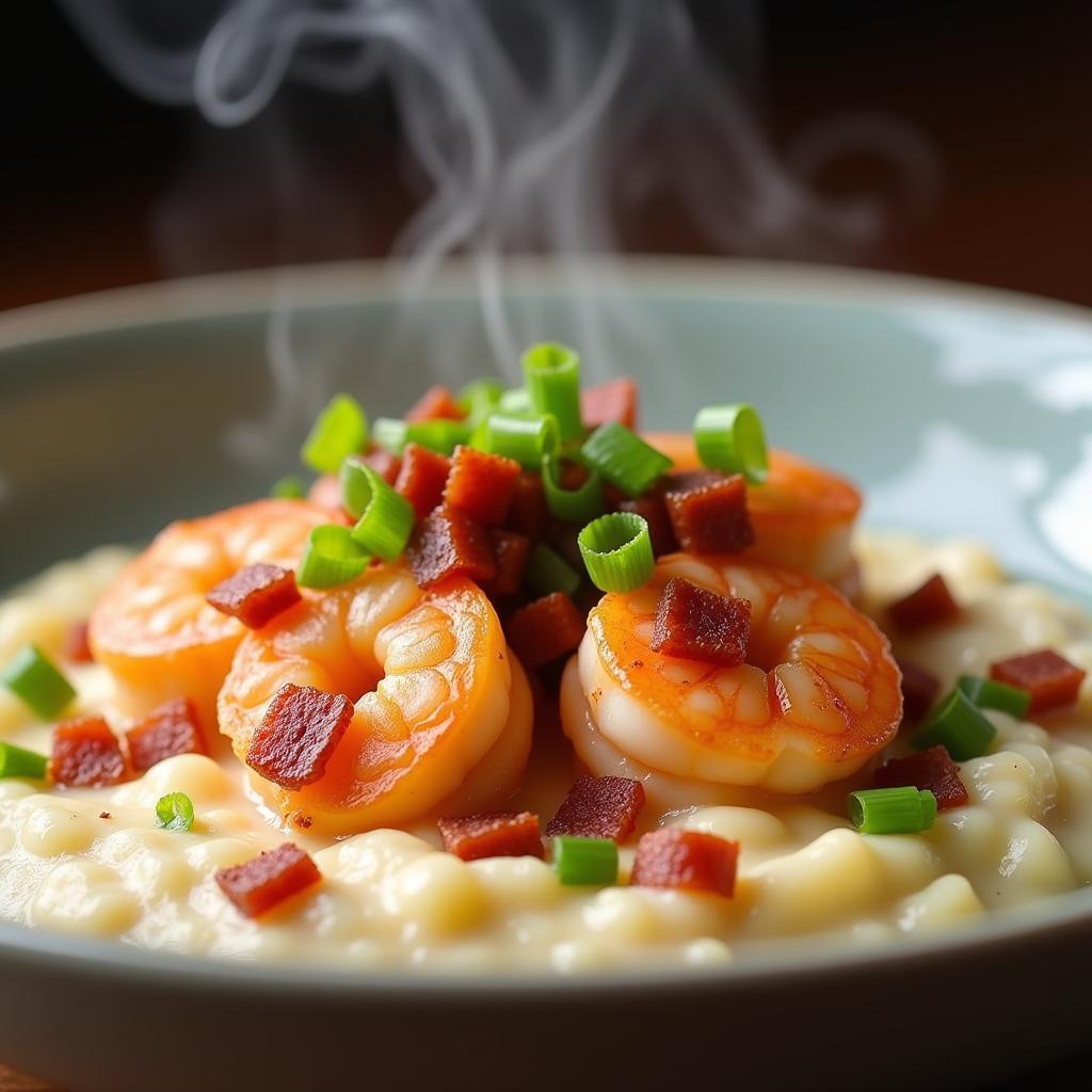 Shrimp and Grits with Bacon and Green Onions