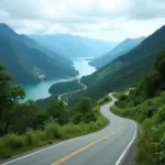 Scenic road leading to Son La Hydropower Plant