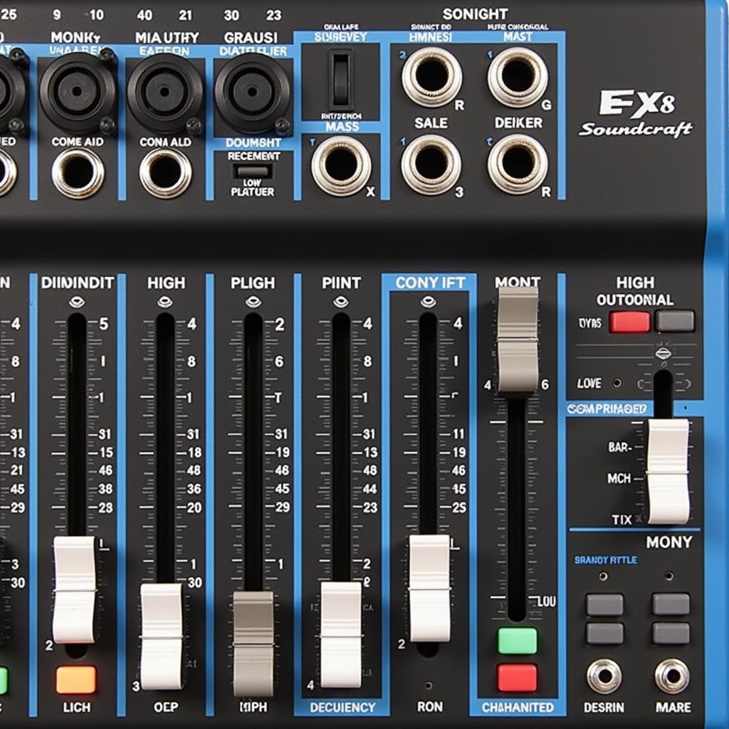 Soundcraft EFX8 EQ Section Closeup