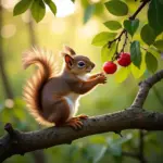 Squirrel Enjoying Fruit