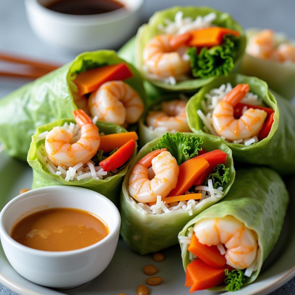 Fresh Summer Rolls with Creamy Peanut Sauce